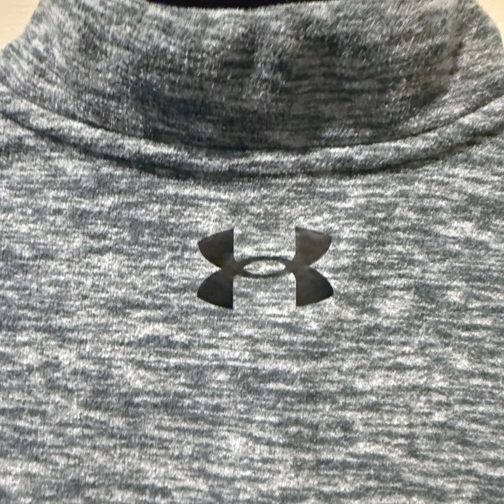 Under Armour Youth Boys Grey Heather‎ Quarter Zip Pullover Long Sleeve Shirt YLG